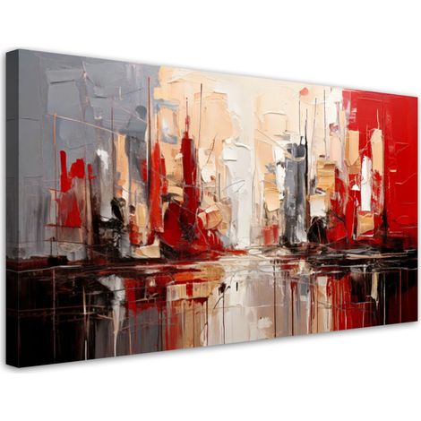 Wandbild Abstrakte Stadt Rot 80x40 cm (1/5)
