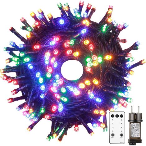Guirlande Lumineuse Sapin de Noël, 20m 200 LED Multicolore Guirlande Electrique Sapin avec Télécommande, Minuterie, 8 Modes, Etanche, Decoration Noel Exterieur et Interieur (1/5)