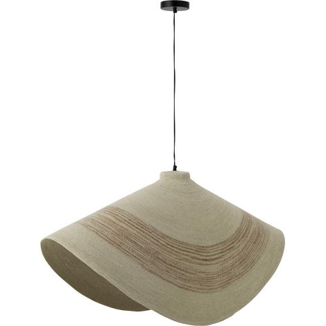 Suspension en Jonc de Mer "Galene" 100cm Naturel & Orange (1/2)