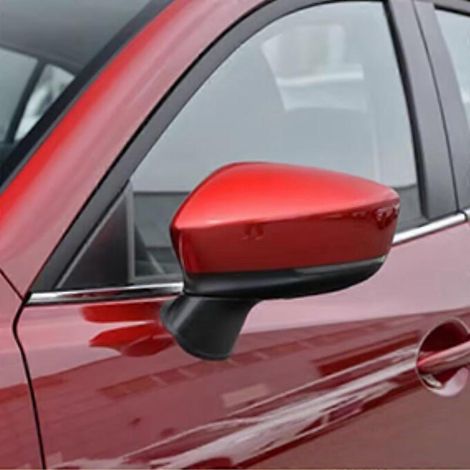 Passend für Mazda 3 (2014–2019): Onksela Rückspiegelgehäuse, Außenspiegelabdeckung, Rahmen, Linse, Blinker links, 2017/19, Soul Red