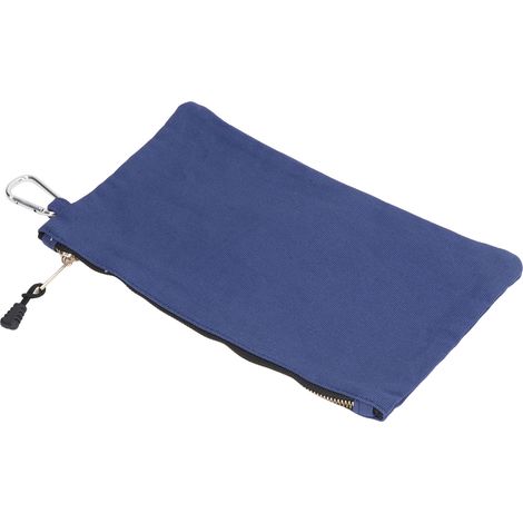 Sac de Rangement Imperméable en Toile avec Poche Zippée et Mousqueton, Portable et Pratique Bleu