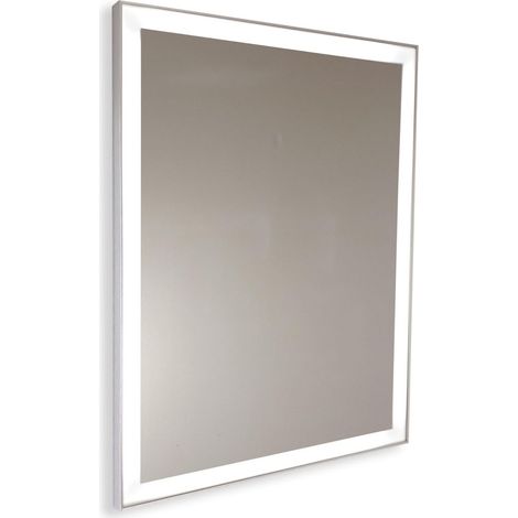 Specchio retroilluminato su misura e cornice in alluminio satinato fino a 110 cm fino a 90 cm