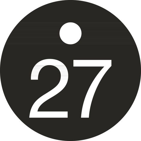 Schlüsselnummer - ø 25, Nummer 27, Aluminium schwarz eloxiert