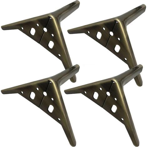 pieds de meuble en métal, quincaillerie pour meubles, pieds de table, pieds de meuble de remplacement à monter soi-même en forme de losange/triangle, 12 cm (4,7 pouces), noirs (1/5)