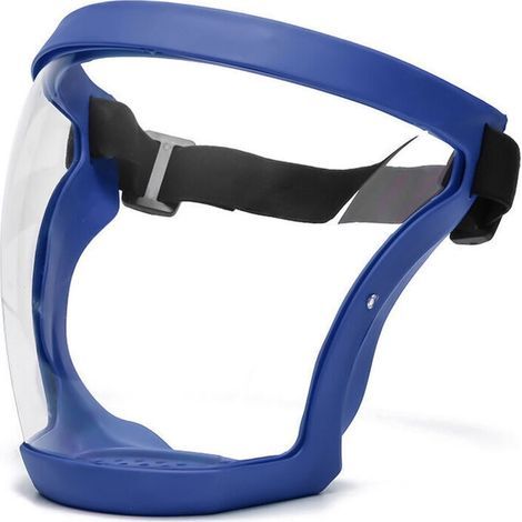 Masque complet 1 pièce - bleu, avec cadre, antibuée, anti-poussière, masque complet ultra-clair, hygiénique anti-gouttes, lunettes de protection,de (1/4)