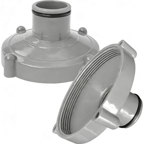 Lot de 2 adaptateurs pour aspirateur de Piscine - pour Tuyau d'aspiration, Nettoyage Rapide de la Piscine - Adaptateur pour Filtre supplémentaire pour piscines de 80 mm à 32 mm - Gris - avec (1/5)