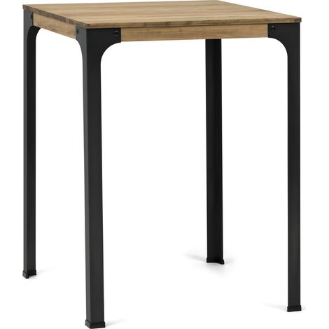 Mesa alta Bristol 140x80x108cm – Madera maciza de pino – Acabado vintage – Patas de hierro estilo industrial – S.D.S (1/5)