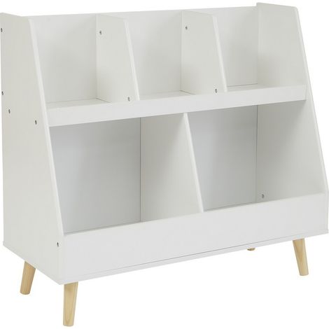 Kids Sloping Bookcase - L35 x W80 x H72.5 cm - White