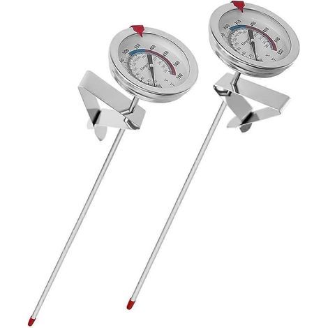Thermomètre à huile pour friture, thermomètre à friture avec pince pour casserole, sonde de 30 cm - pour grandes casseroles, bœuf, agneau, cuisson de viande (1/5)