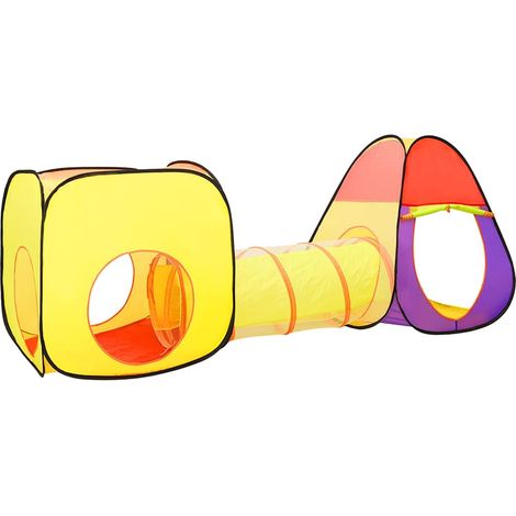 Tente enfant et Tunnel, Tente à Balles, Multicolore 255x80x100 cm OIB3282E (1/5)