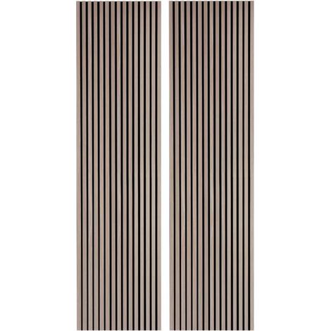 Pack de 2 paneles acústicos PET Acustic Sound HONEY de 60x2,2x240 cm, MDF y poliéster, color negro (1/5)