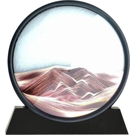 3D-animiertes Sandbild – Bewegte Sandlandschaften – Rundes Glas – Tiefsee-Sandkunst – Wunderschöne Tischdekoration für Erwachsene und Kinder – Braun (1/5)