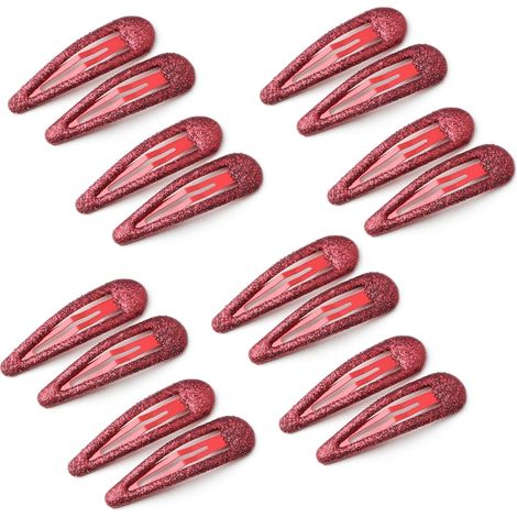 16 barrettes métal brillantes pour cheveux d'enfant, clips pression bébé fille. (1/5)