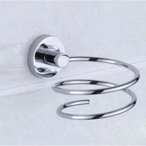 Porte Sèche Cheveux Mural, Rangement/Support de Sèche-Cheveux en 304 Acier Inoxydable, Accessoires pour Salle de Bain (1/4)