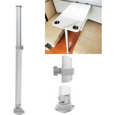 Convient aux pieds de table télescopiques réglables de 510 à 760 mm, idéal pour les camping-cars, les caravanes, les bateaux et les yachts. (1/3)