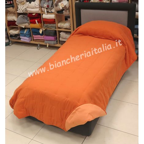 Caleffi 55128 Microfibra Mia Calduccia Coperta Mezza Stagione per Piazza e Mezza Letto, Arancio (1/3)