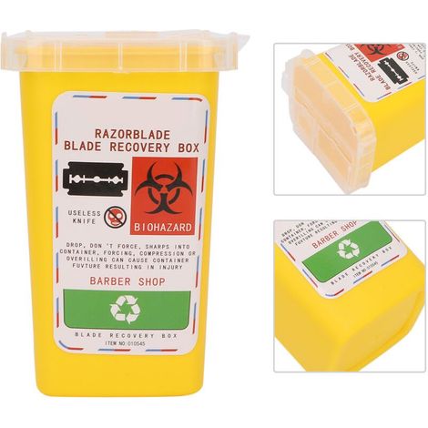 Cassetta di sicurezza per lame di rasoio usa e getta - parrucchiere giallo (1/5)