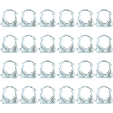 Confezione da 24 fascette stringitubo, diametro 25 mm, in plastica PPR, per tubi dell'acqua e del gas. (1/5)
