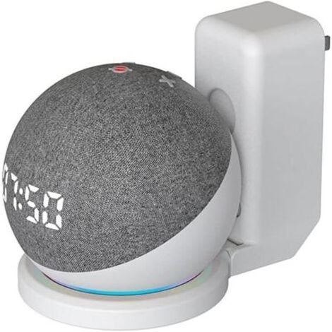 For Echo Dot 4 / Echo Dot 5 Holder Wall Mount Stand Mount Accessories With Integrated Cable Management, No Screws Required, Speaker Accessories Rack (Amazon Echo Dot 4 / Echo Dot 5, White) (1/5)