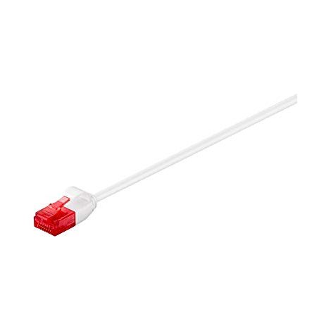 CAT 6 cavo patch slim, U/UTP, bianco, conduttore di rame (CU). Lunghezza del Cavo 0.15 m (1/4)