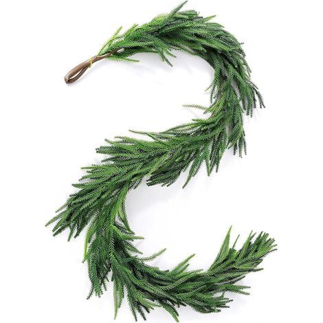 Guirlande de Noël, Guirlande Sapin Vert Artificiel avec Nœud, Couronne de Noel pour Intérieur Extérieur Cheminée Escalier Décorations de Noël (2.7m) (1/5)