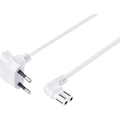 Sygonix SY-5043434 Strom Netzkabel Weiß 1.50 m