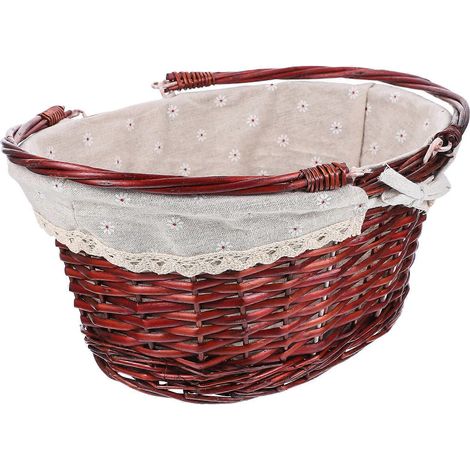 Panier tressé à la main, article ménager de style rustique en bois, 36 x 24 x 22,5 cm, idéal pour offrir (1/5)