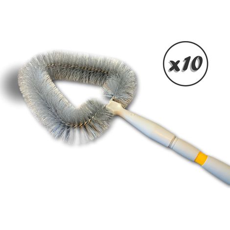 Tête de loup balai brosse vinyle Manche télescopique 1 m à 1,75 m Nettoyage poussière toiles d'araignées moutons - Quantité x10 - Tête de loup éco manché