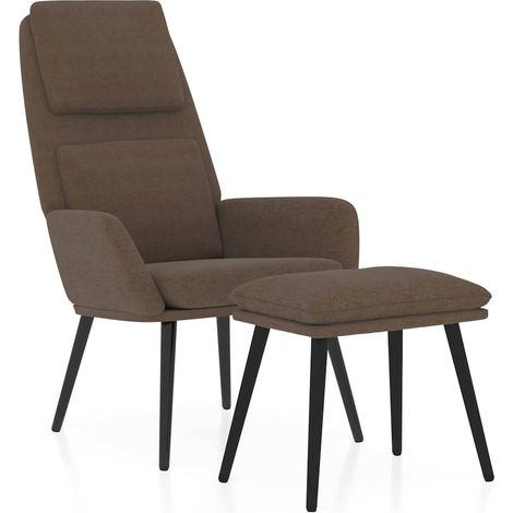 Sillón de relax con reposapiés tela marrón vidaXL