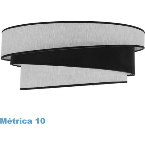 Hara m10 bianco/nero paralume a sospensione 50dx40dx22h diffusore incluso