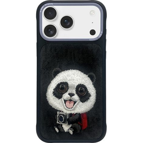 Custodia Nimmy Big Eyed Pet 2.0 Panda per iPhone 17 nera (1/2)