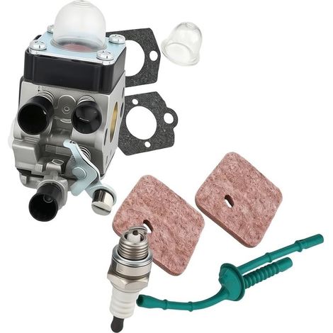 Carburateur pour FS55R FS38 FS45 HS45 BG45 débroussailleuse Souffleuse Tronçonneuse MS171 MS181 avec joint d'étanchéité Spark Fuel Line Kit (1/5)