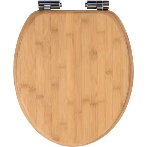 Abattant WC en bambou avec système d'abaissement automatique, fermeture rapide (1/5)
