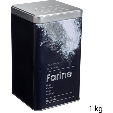 Barattolo per farina da 1 kg in metallo black edition nero - 5five