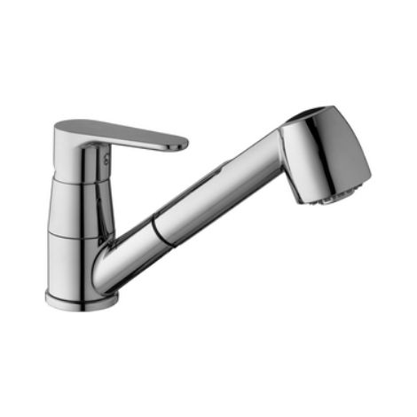 MISCELATORE MONOC. LAVELLO C/DOCCIA ESTRAIBILE LINEA GREEN Cromo PAFFONI