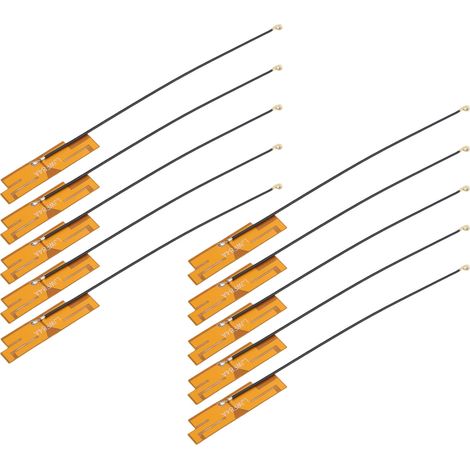 Lot de 10 antennes Wi-Fi double fréquence 2.4GHz/5.8GHz, gain 5dBi, omnidirectionnelles, souples avec connecteur IPEX intégré (1/5)