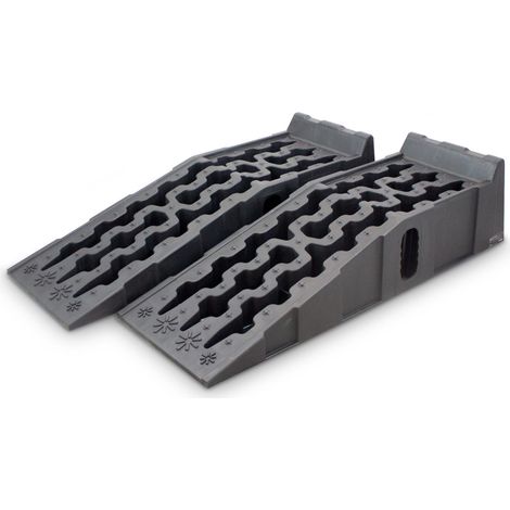 BITUXX PKW Auffahrrampen Set 6T bis 245mm KFZ Kunststoff Rampe Autorampe Hebebühne Plattform Auffahrt Wohnmobil (1/4)