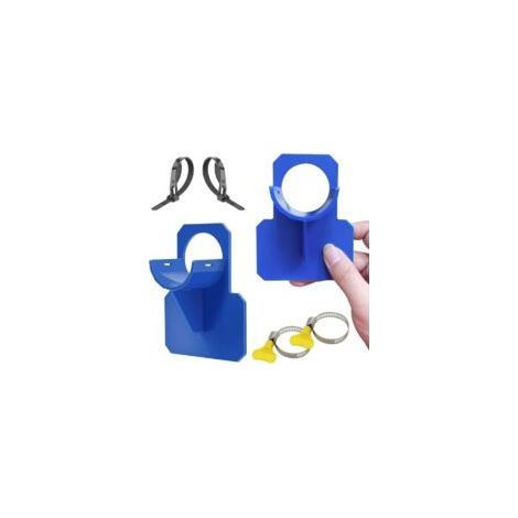 Set mit 2 blauen, durchstoß-, reiß- und zugfesten Poolschlauchhalterungen (38 mm)