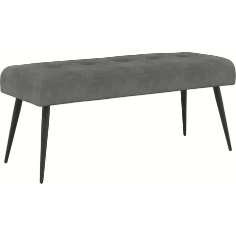 Bench with Button Tufted Dark Grey 110 x 40 x 46 cm Velvet vidaXL