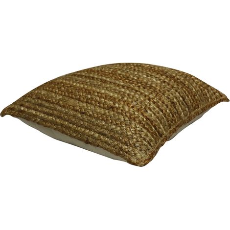 Coussin tressé 100% jute - 60 x 60 cm - Naturel - ZAMBAI (1/2)