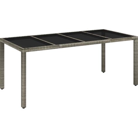 Maison Exclusive - Gartentisch mit Glasplatte Grau 190x90x75 cm P