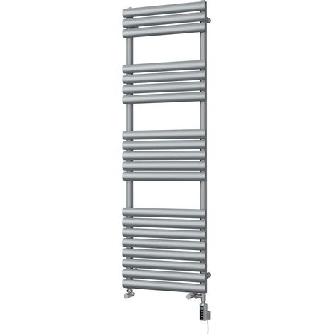 Omeara - Silver Dual Fuel Towel Rail H1595mm x W500mm Thermostatic WIFI (1/3)