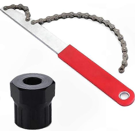 Clé fouet de chaîne pour vélo, kit de démontage cassette, extracteur de manivelle, clé à pignon, démonte-cassette, outil de retrait de roue libre (1/5)