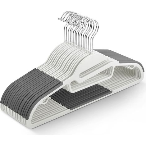 Juego de perchas antideslizantes: diseño duradero y delgado para ahorrar espacio con rotación de 360°, organizador de corbatas, ganchos para correas y apertura en forma de S. (1/5)