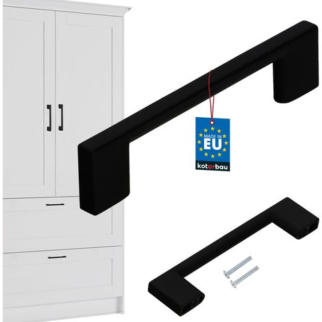 KOTARBAU® Küchenmöbelgriff Klassisch Modern Länglich Matt Schwarz 126 mm Abstand 96 mm