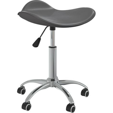 Tabouret de coiffeur à roulettes, en similicuir gris (1/5)