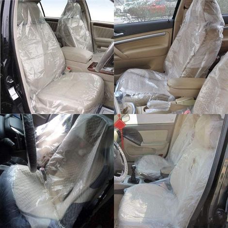 Confezione da 100 coprisedili auto monouso in plastica (1,2 kg)