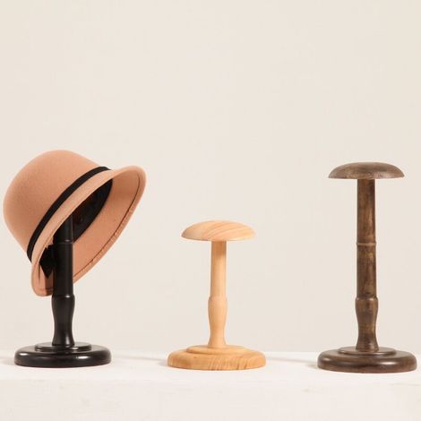 VURAHOME - Vintage Support a Chapeau en Bois Porte Perruque Affichage Presentoir Stand (1/3)