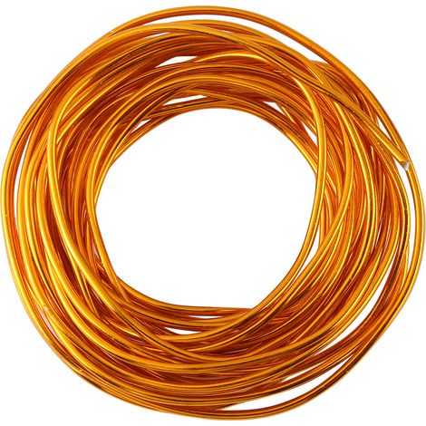 Fil aluminium oxydé rond 2mm, bobine de 5 mètres, accessoires DIY pour création de bijoux (or) (1/5)