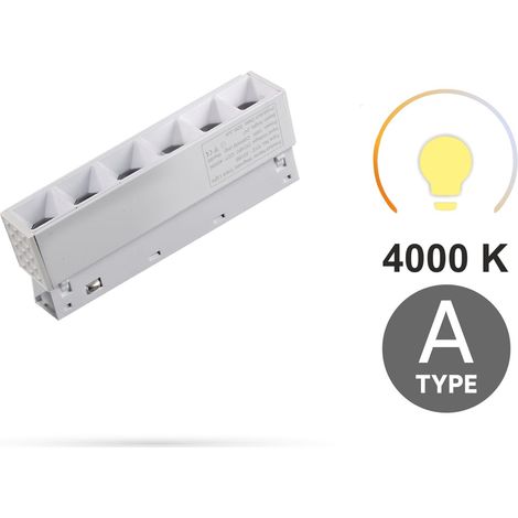 Foco lineal blanco con rejilla, 6 W, 4000 K, neutro, tipo A, para rieles magnéticos SMART TRACK, 48 V CC. (1/5)